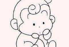 画猴子吃瓜步骤,趣味绘画步骤解析